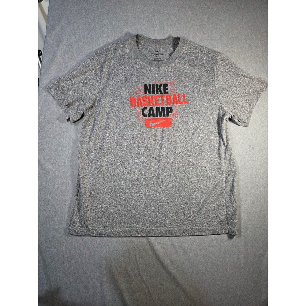 Nike Basketball Camp Coach Shirt Mens XL Gray Dri-FIT Performance Graphic Tee